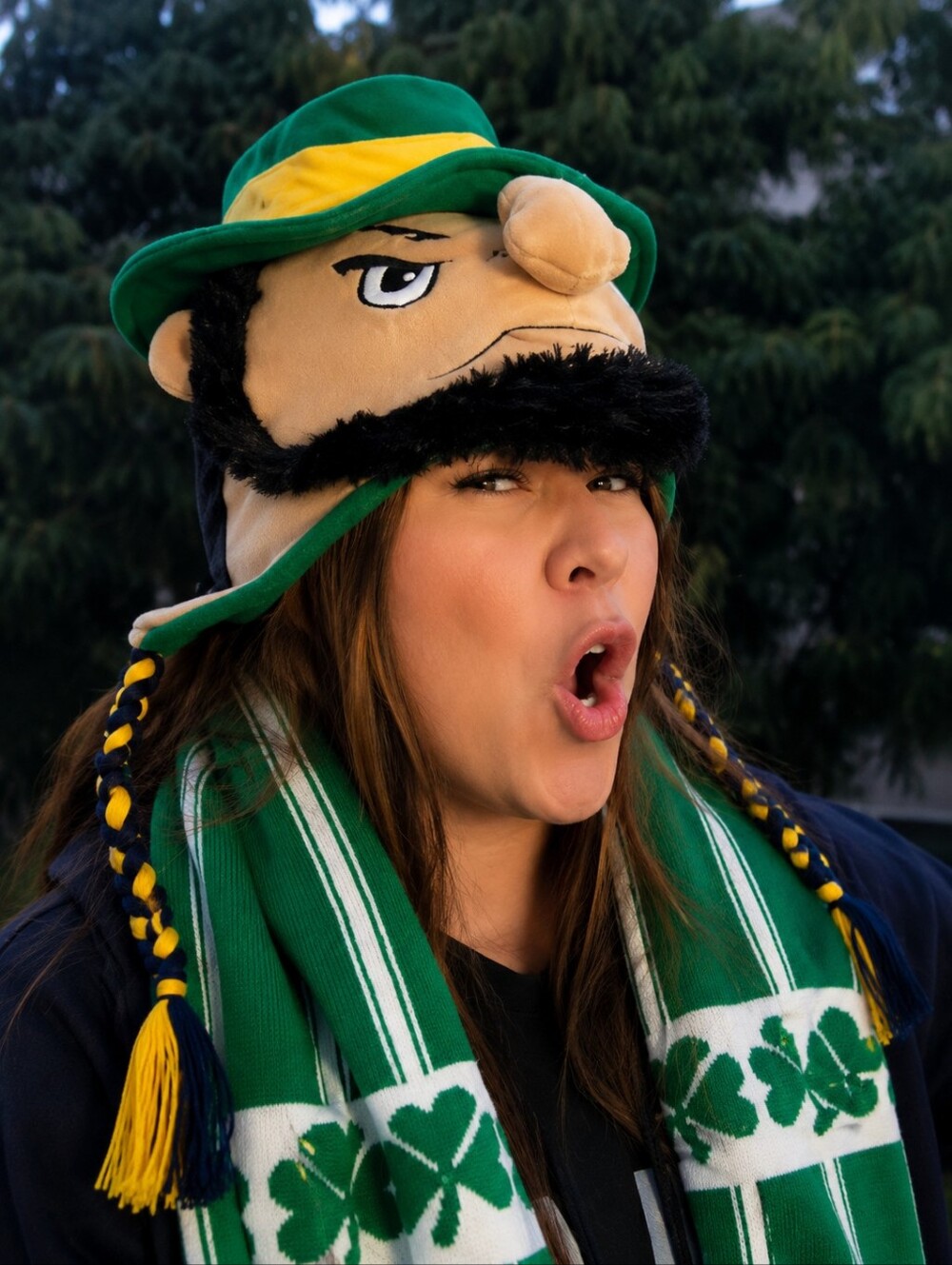 Notre Dame Fighting Irish Green and Yellow Leprechaun Knit Hat